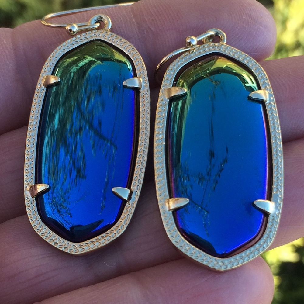 Kendra Scott Blue Iridescent Elle Earrings